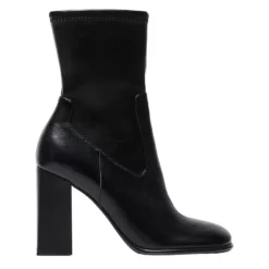 Mango Squared Toe Leather Ankle Boots