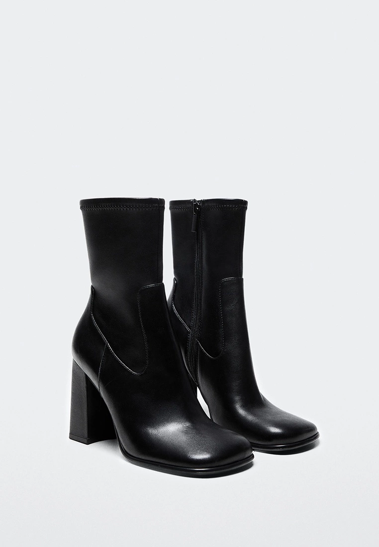 Mango Squared Toe Leather Ankle Boots 4 Mango Squared Toe Leather Ankle Boots - Image 2