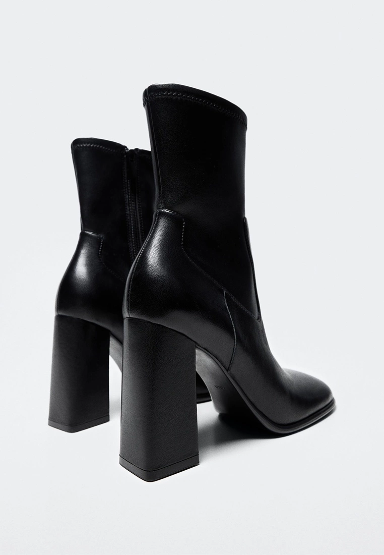 Mango Squared Toe Leather Ankle Boots 5 Mango Squared Toe Leather Ankle Boots - Image 3