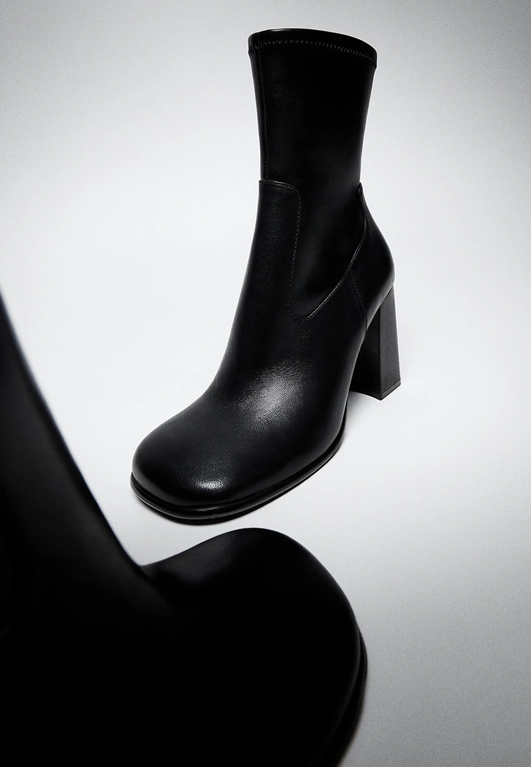 Mango Squared Toe Leather Ankle Boots 6 Mango Squared Toe Leather Ankle Boots - Image 4