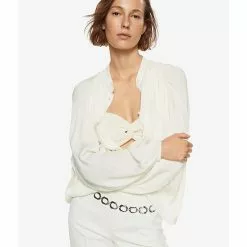 Mango Buttoned Flowy Blouse