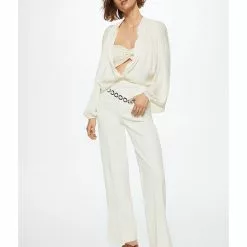 Mango Buttoned Flowy Blouse -Mango popular store mango 0032 1055916 4