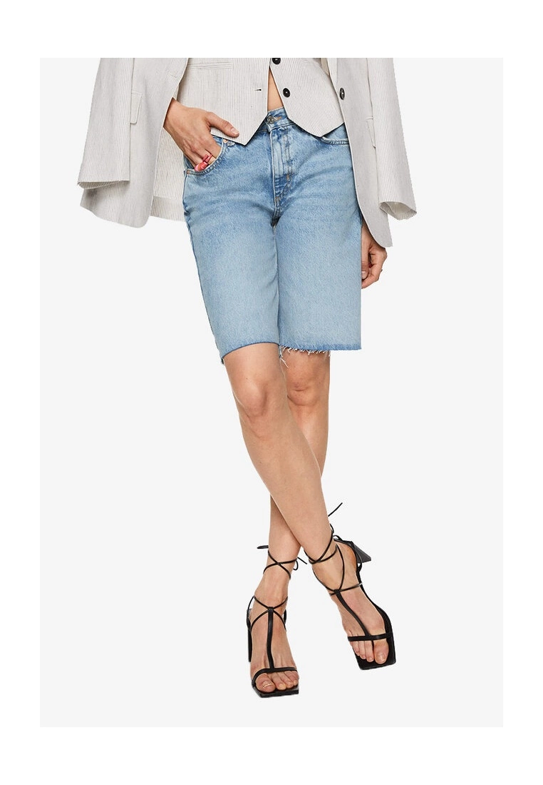 Mango Denim Bermuda Shorts With Frayed Hem 3 Mango Denim Bermuda Shorts With Frayed Hem