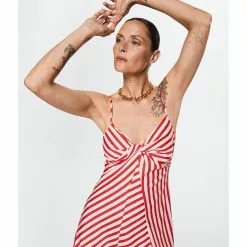 Mango Striped Cotton-Blend Dress -Mango popular store mango 0054 2758916 3