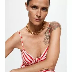 Mango Striped Cotton-Blend Dress -Mango popular store mango 0055 2758916 4