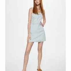 Mango Zip Denim Dress -Mango popular store mango 0061 0968916 4