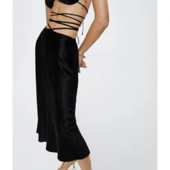 Mango Satin Wrap Skirt -Mango popular store mango 0067 6658916 4