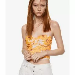 Mango Floral Crop Top