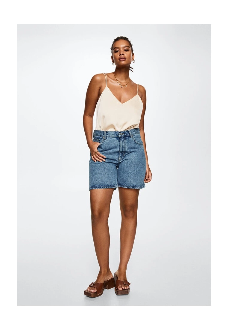 Mango Straight Denim Shorts 4 Mango Straight Denim Shorts - Image 2