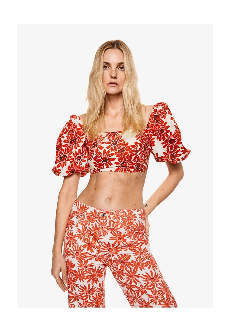Mango Floral Crop Top 3 Mango Floral Crop Top