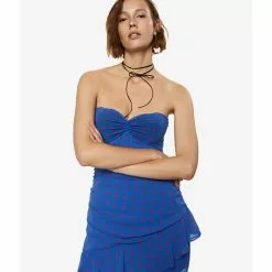 Mango Polka-Dot Ruffled Dress