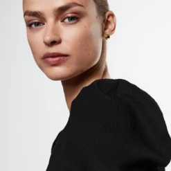 Mango Puffed Sleeves Texture Dress 12 Mango Puffed Sleeves Texture Dress -Mango popular store mango 0096 9726336 3