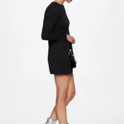 Mango Puffed Sleeves Texture Dress 13 Mango Puffed Sleeves Texture Dress -Mango popular store mango 0096 9726336 4