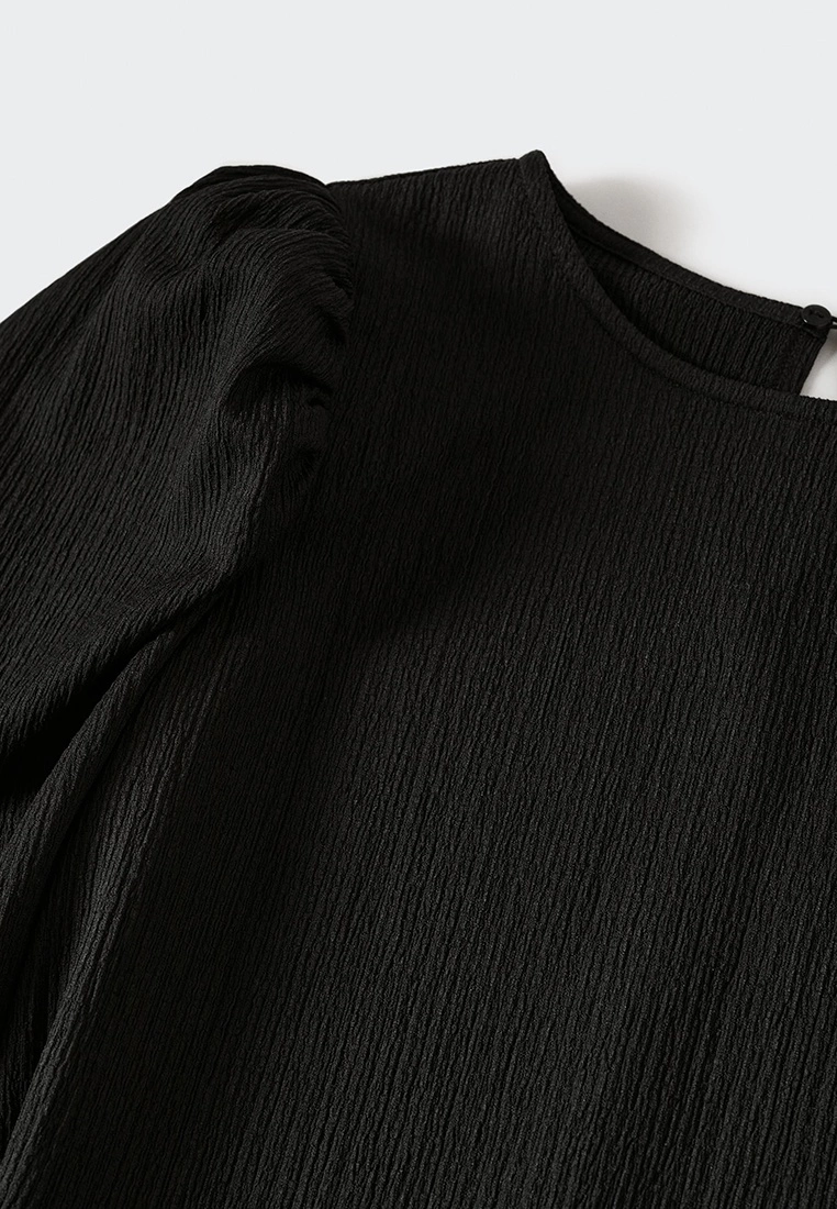 Mango Puffed Sleeves Texture Dress 8 Mango Puffed Sleeves Texture Dress - Image 6