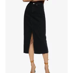 Mango Slit Denim Skirt