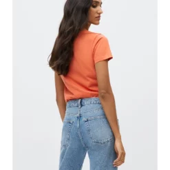 Mango Metallic Logo T-Shirt -Mango popular store mango 0129 4668916 2