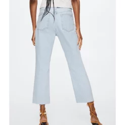 Mango High-Waist Cropped Straight Jeans -Mango popular store mango 0180 2668916 3