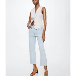 Mango High-Waist Cropped Straight Jeans -Mango popular store mango 0180 2668916 6