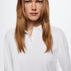 Mango Long-Sleeved Cotton Jersey Polo Shirt 10 Mango Long-Sleeved Cotton Jersey Polo Shirt -Mango popular store mango 0222 4761036 3