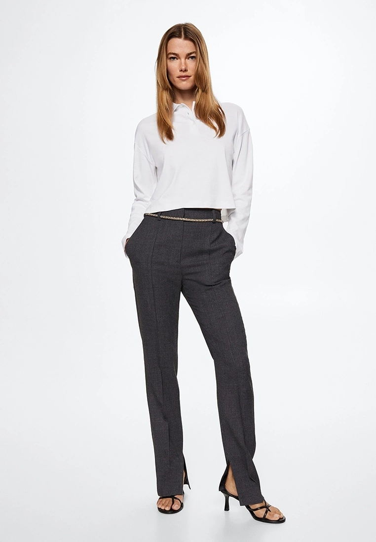 Mango Long-Sleeved Cotton Jersey Polo Shirt 6 Mango Long-Sleeved Cotton Jersey Polo Shirt - Image 4