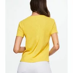 Mango Cotton Linen-Blend T-Shirt -Mango popular store mango 0383 1903426 2