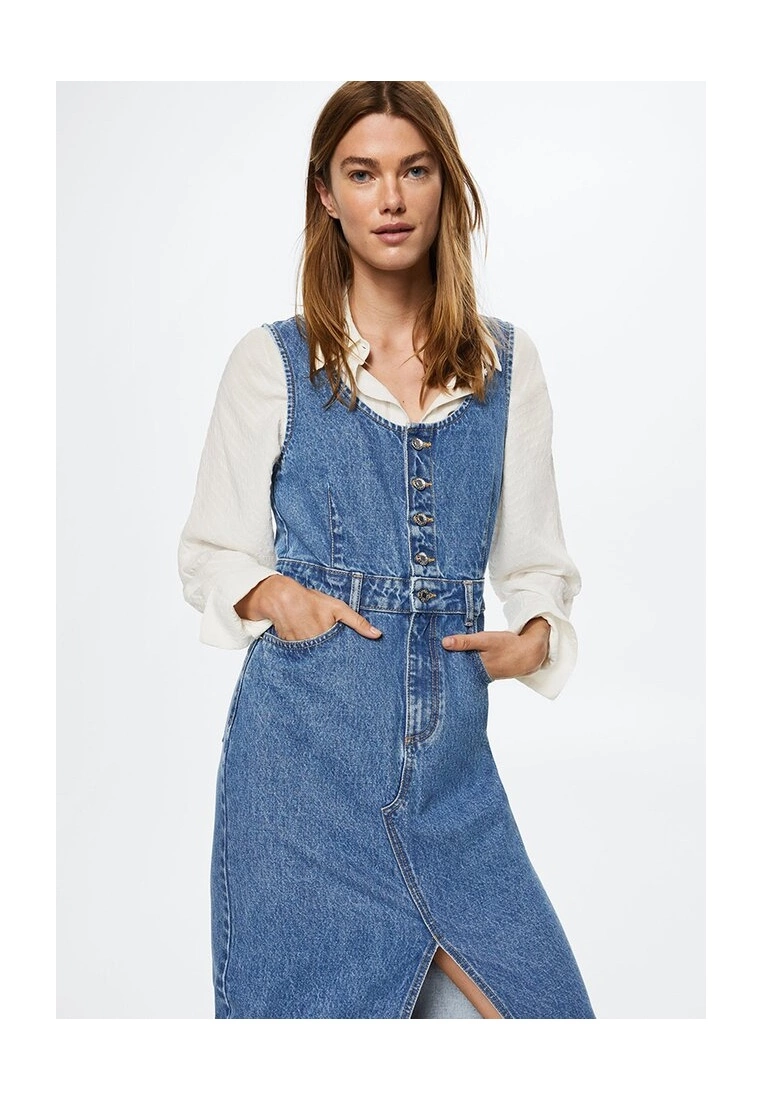 Mango Button Denim Dress 5 Mango Button Denim Dress - Image 3