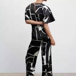 Mango Printed Satin Jumpsuit -Mango popular store mango 0488 7988046 3