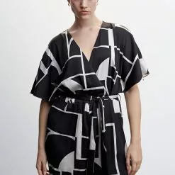 Mango Printed Satin Jumpsuit -Mango popular store mango 0497 7988046 7