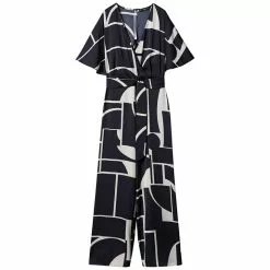 Mango Printed Satin Jumpsuit -Mango popular store mango 0499 7988046 8