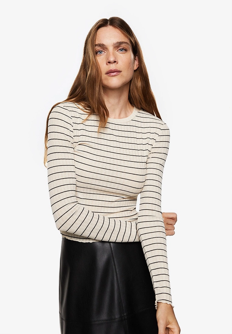 Mango Striped Long Sleeves T-Shirt 3 Mango Striped Long Sleeves T-Shirt