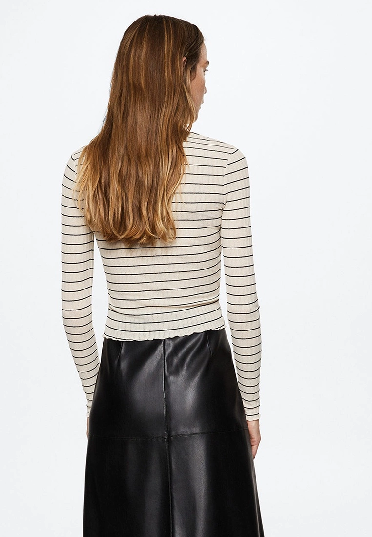 Mango Striped Long Sleeves T-Shirt 4 Mango Striped Long Sleeves T-Shirt - Image 2