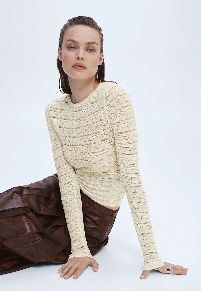 Mango Openwork Knit Sweater 6 Mango Openwork Knit Sweater - Image 4