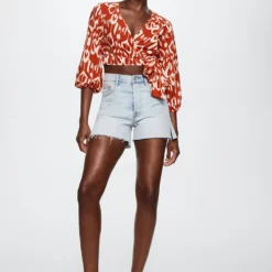 Mango Bow Printed Blouse -Mango popular store mango 0600 8717336 5