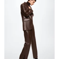 Mango Faux Leather Oversize Blazer -Mango popular store mango 0604 4240826 6