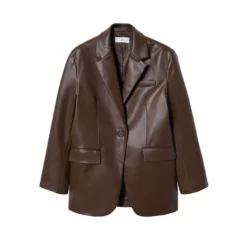 Mango Faux Leather Oversize Blazer -Mango popular store mango 0605 4240826 7