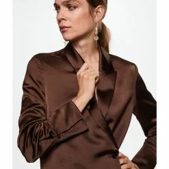 Mango Satin Double Breasted Blazer -Mango popular store mango 0606 3940826 4
