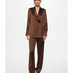 Mango Satin Double Breasted Blazer -Mango popular store mango 0606 3940826 6