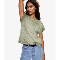 Mango Washed Cotton-Blend T-Shirt