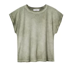 Mango Washed Cotton-Blend T-Shirt -Mango popular store mango 0613 0880826 6