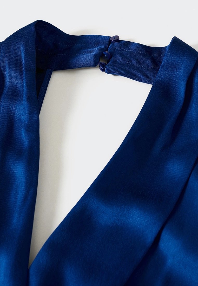 Mango Wrap Neckline Satin Playsuit 6 Mango Wrap Neckline Satin Playsuit - Image 4