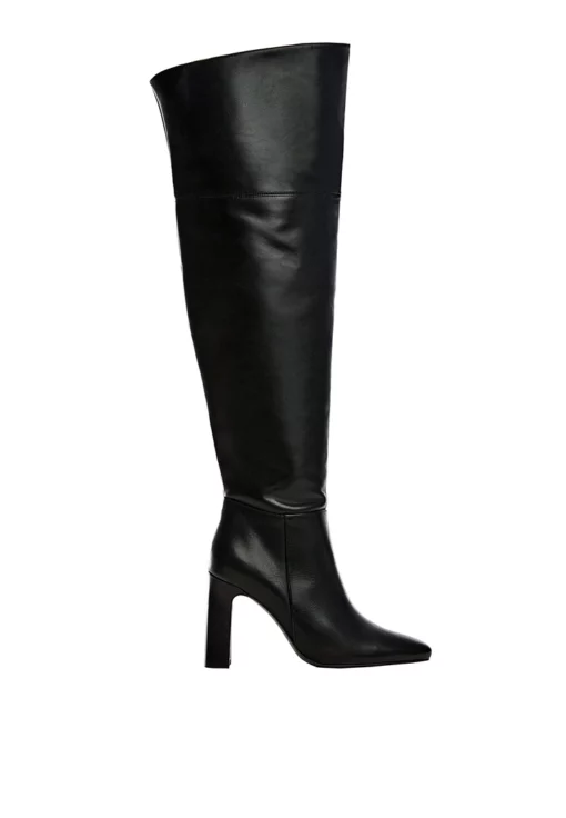 Mango Leather Boots With Tall Leg -Mango popular store mango 0641 6916336 1