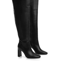 Mango Leather Boots With Tall Leg -Mango popular store mango 0641 6916336 2