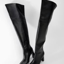 Mango Leather Boots With Tall Leg -Mango popular store mango 0642 6916336 4