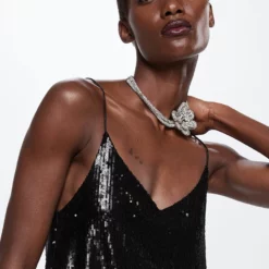 Mango Sequined Strap Top -Mango popular store mango 0653 2817336 3