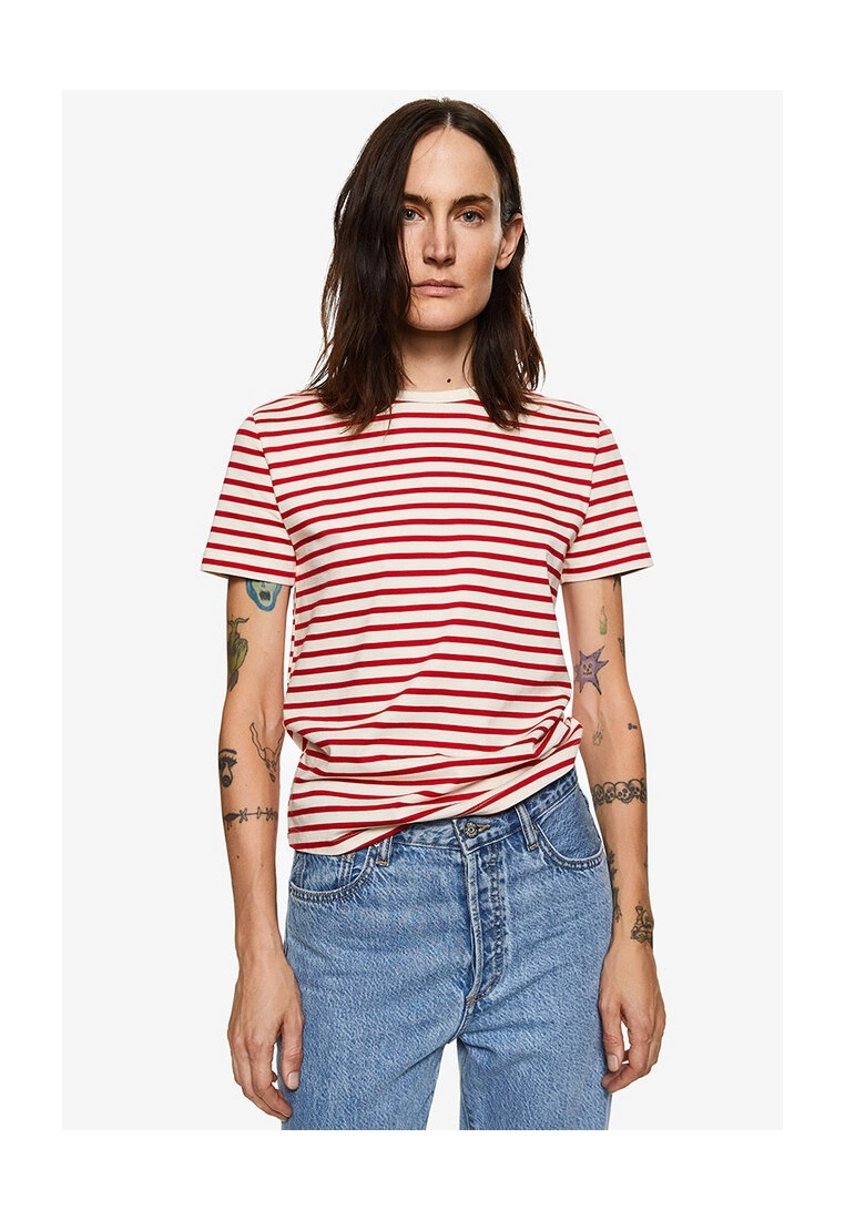 Mango Striped 100% Cotton T-Shirt 3 Mango Striped 100% Cotton T-Shirt