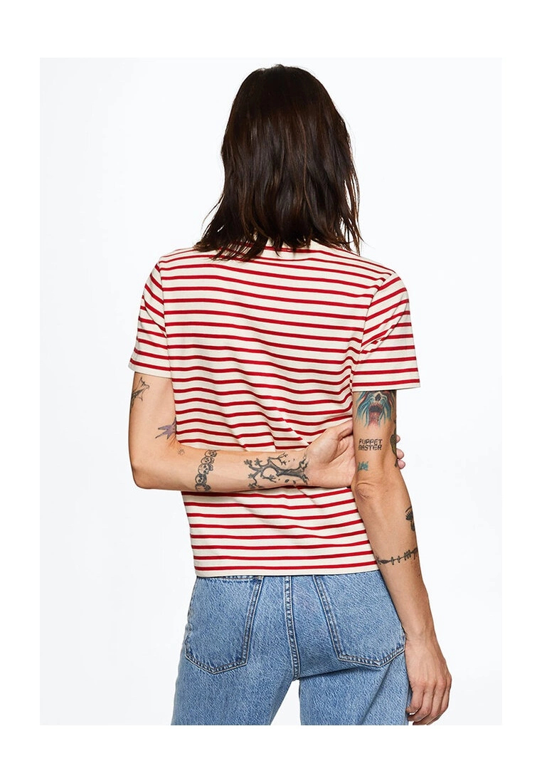Mango Striped 100% Cotton T-Shirt 4 Mango Striped 100% Cotton T-Shirt - Image 2