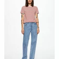 Mango Striped 100% Cotton T-Shirt 12 Mango Striped 100% Cotton T-Shirt -Mango popular store mango 0660 8580826 5