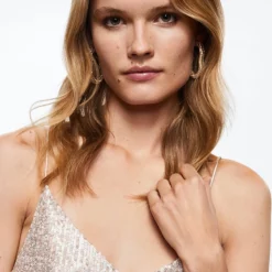 Mango Sequined Strap Top -Mango popular store mango 0665 4582436 3