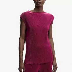 Mango Pleated Satin Top