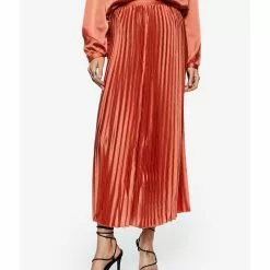 Mango Satin Pleated Skirt